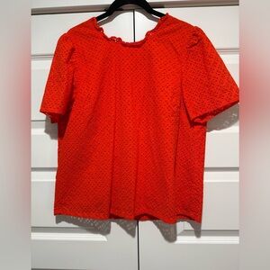 Vibrant Orange J.Crew Blouse